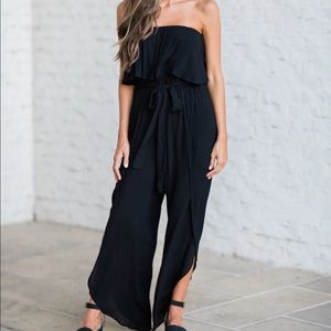 Black Strapless Jumpsuit